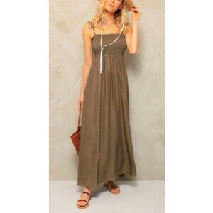 Tuckernuck Pomander Place Shallon Tie Strap Smocked Maxi Dress Small